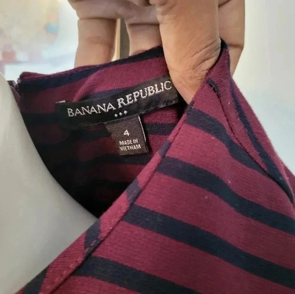 Banana Republic Striped Sheath Midi Dress w/Bell Sleeves(4) - Picture 6 of 8